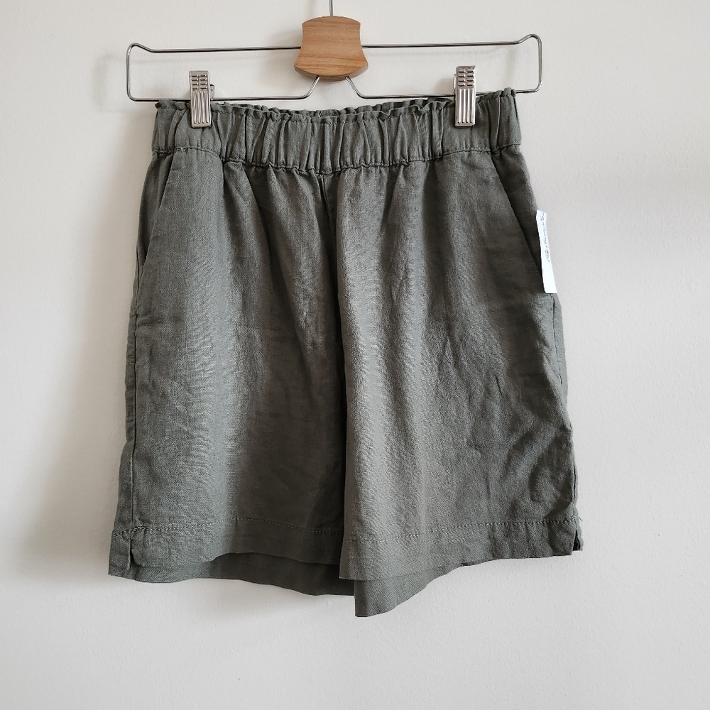 REITMANS | NWT US 2 Linen High-Rise Shorts | khaki green
